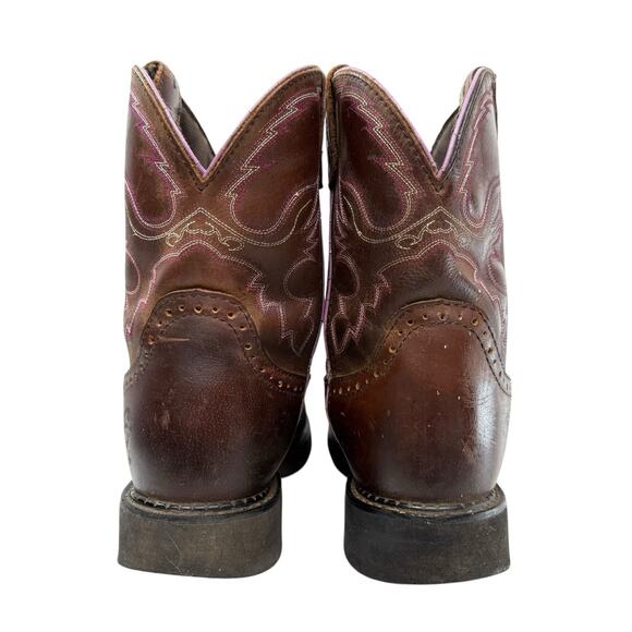 Justin Gypsy Western Work Boots Women size 8B Steel Toe Brown Leather Cowgirl - Picture 6 of 12